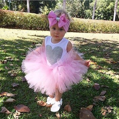 Glittered Heart Tutu Skirt Set