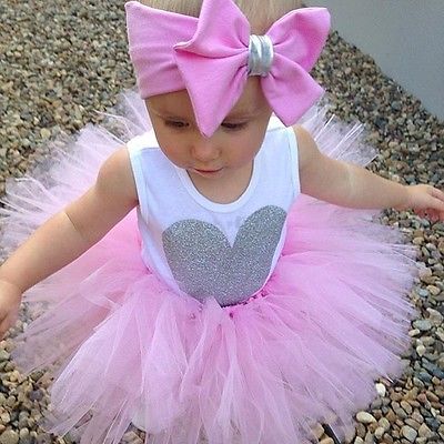Glittered Heart Tutu Skirt Set