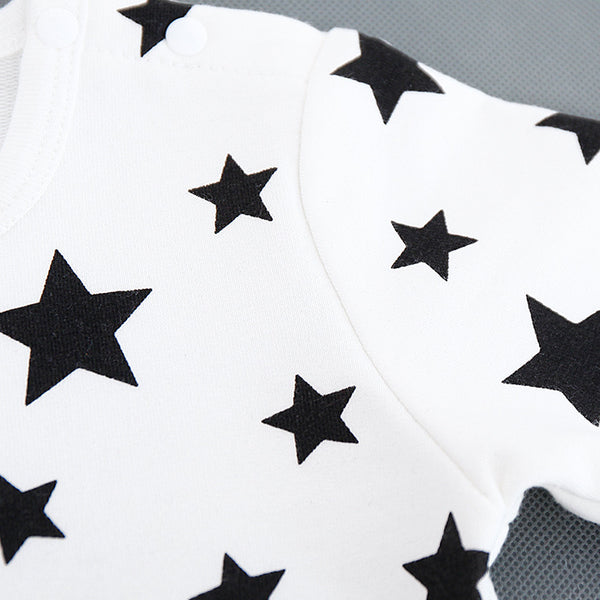 Long Sleeve O-neck Stars Printed Onesie