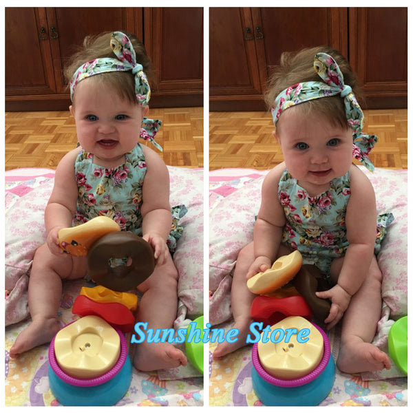 Baby Girl's Vintage Floral Outfit