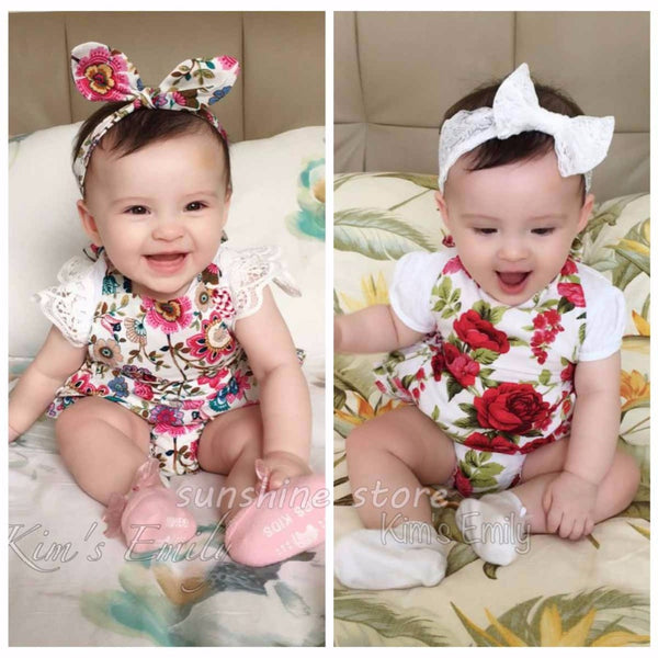 Baby Girl's Vintage Floral Outfit