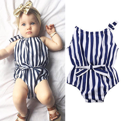 Baby Girl Striped Fancy Onesie