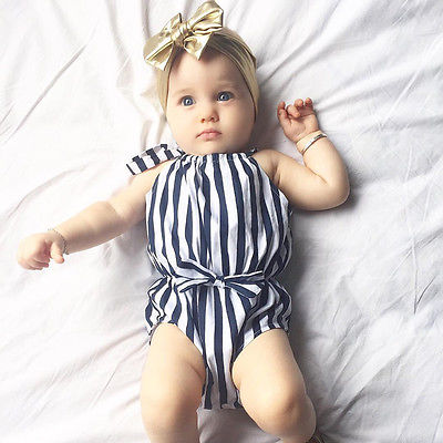 Baby Girl Striped Fancy Onesie