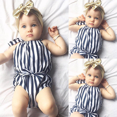 Baby Girl Striped Fancy Onesie
