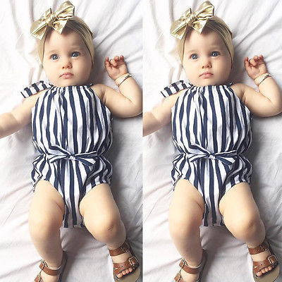 Baby Girl Striped Fancy Onesie