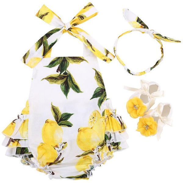 Baby Girl's Vintage Floral Outfit