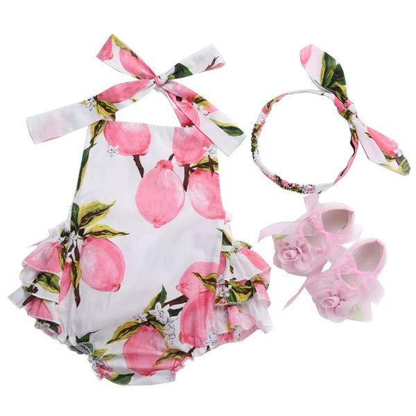 Baby Girl's Vintage Floral Outfit