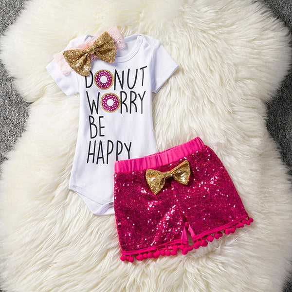 Infant Baby Girls Sequined Clothes Set