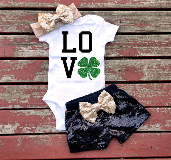 Infant Baby Girls Sequined Clothes Set