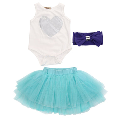 Glittered Heart Tutu Skirt Set